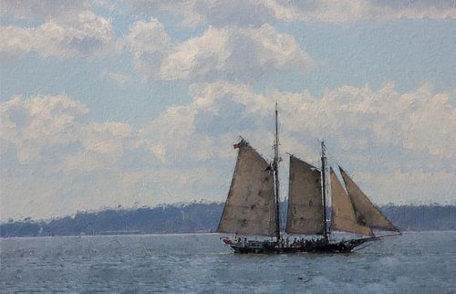 Oud zeilschip op het water