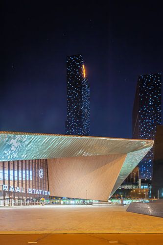 Rotterdam Centraal met de Delftse Poort (staand)