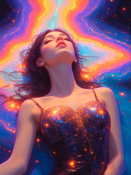 Himmlischer Traum – Schönheit im kosmischen Fluss von A.D. Digital ART