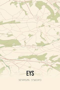Alte Landkarte von Eys (Limburg) von Twentse Pracht