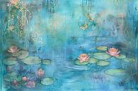 Waterlelies, schilderij, Monet van Joriali Abstract thumbnail