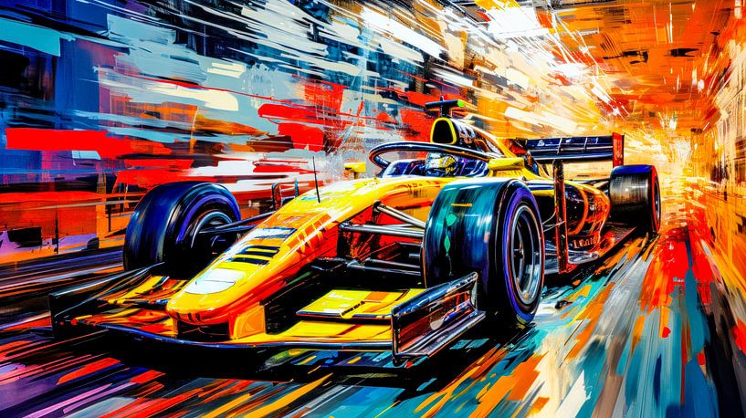 Zonnevlam in een razernij van snelheid van Klaus Tesching - Art-AI