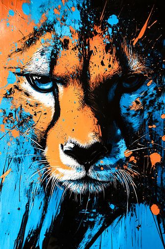 Abstracte cheetah met kleuren