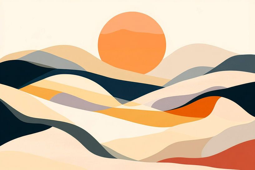 Sonnenuntergang Landschaft von Poster Art Shop