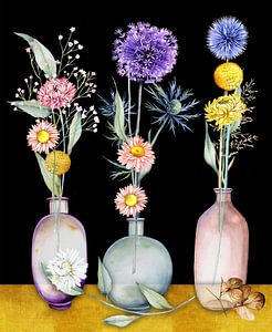 Fleurs séchées en vase sur Geertje Burgers