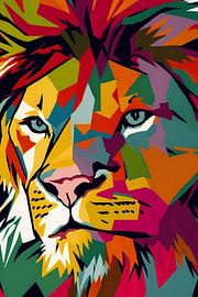 Peinture pop art lion sur Art & Soul Creations