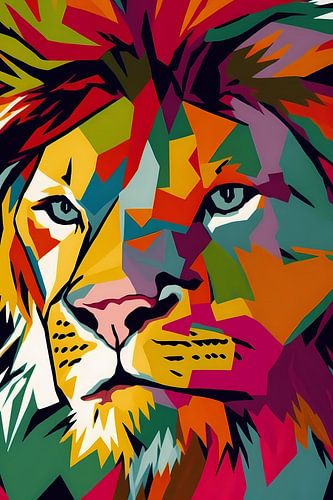 Popart schilderij leeuw