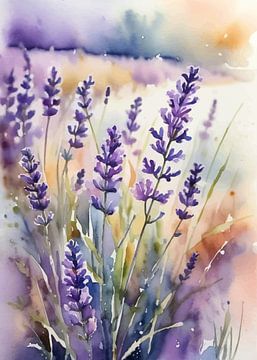 Lavender Watercolor Floral Painting