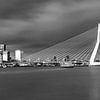 Die schöne und beeindruckende Skyline von Rotterdam in schwarz-weiß von Miranda van Hulst