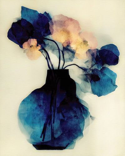 Studie naar een indigo vaas