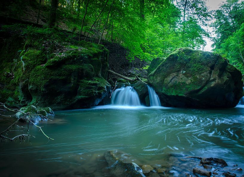 Waterfall in Luxembourg (Müllertal) by Henk v Hoek