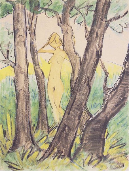Stehender weiblicher Akt zwischen Bäumen, Otto Mueller - ca1925 von Atelier Liesjes