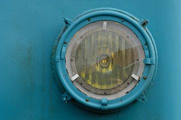 Groene blauwe industriële treinverlichting van Ron Meijer Photo-Art