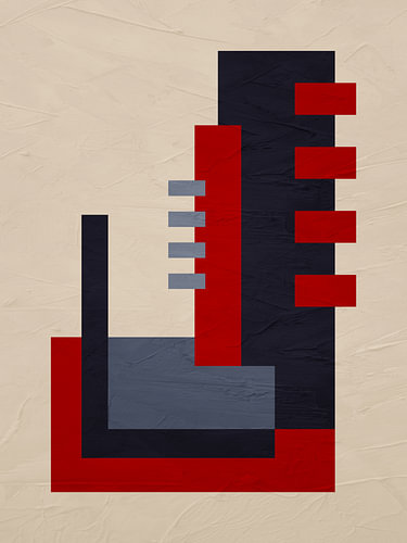 Abstract, geometric, minimalist art in earthy tones.