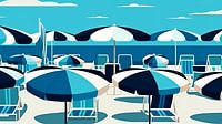 Illustration of a summer feeling in St Tropez IV by René van den Berg thumbnail