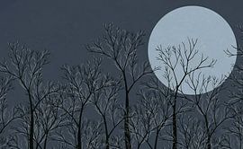 Au-dessus des dunes - Arbres lunaires bleus sur Studio Hinte