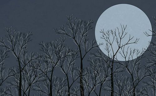 Above the dunes - Moon trees blue