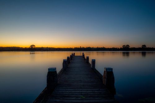 Jetty with sunset Nijkerkernauw