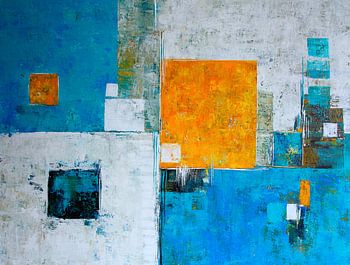Turquoise et jaune orangé