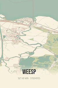 Vieille carte de Weesp (Hollande du Nord) sur Rezona