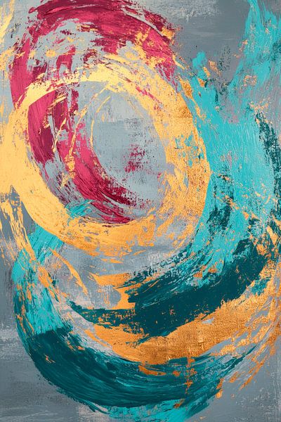 Explosion of colour in dynamic swirls by Poster Art Shop