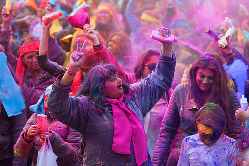 Célébration de Holi dans le quartier de Transvaal à La Haye, aux Pays-Bas