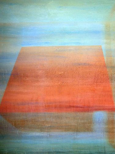 Rood vlak in blauwe ruimte