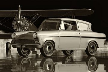 The Ford Anglia123E Deluxe - A Classic Performance Car by Jan Keteleer (JanKé): A Journey Beyond the Canvas