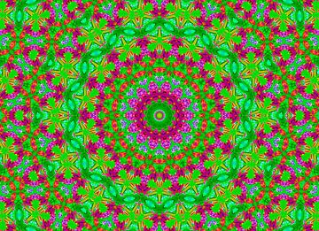 Vintage World 2 - Mandala in Grün und Violett von Caroline Lichthart