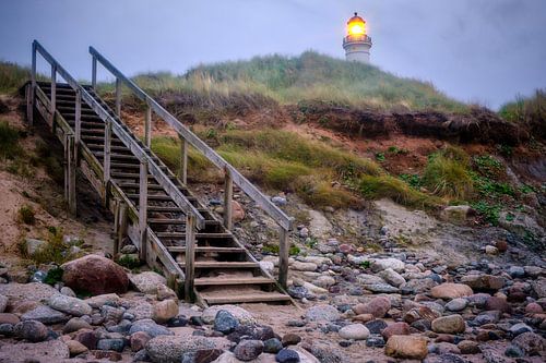 Hirtshals lighthouse, Denmark seen from the beach
