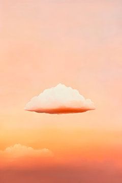 Gentle cloud in the sunset - Minimalist by Poster Art Shop