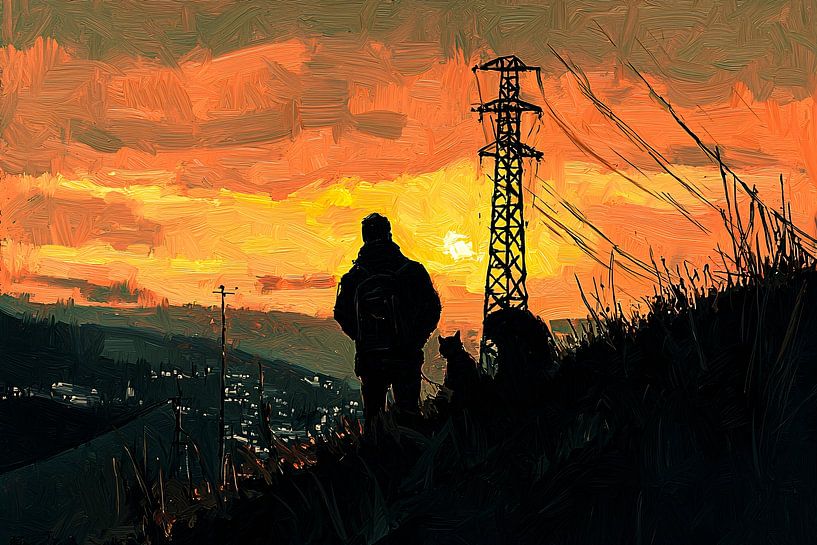 Silhouettes and sunset artwork by Art & Soul Creations