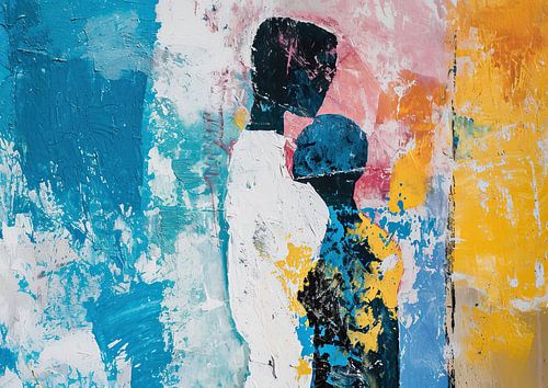 Modernes Porträt | Bunte abstrakte Silhouette