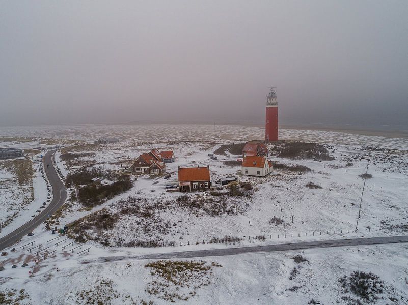 Winter auf Texel - Leuchtturm Eierland von Texel360Fotografie Richard Heerschap