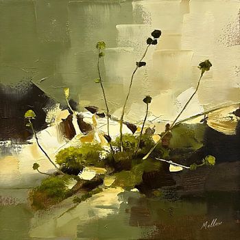 Moss & Memory – Abstraktes botanisches Gemälde