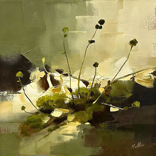 Moss & Memory – Abstract Botanical Fine-Art Painting