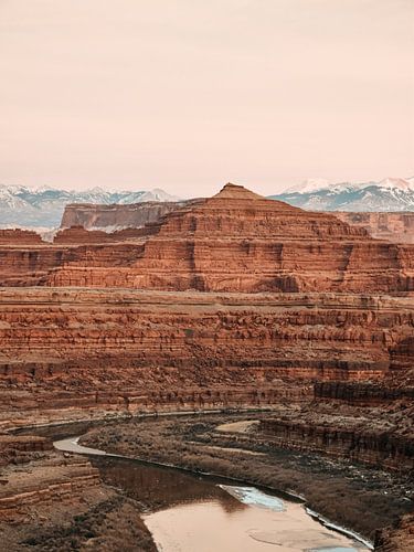 Sunset in Canyonlands National Park with the Colorado River in the picture.