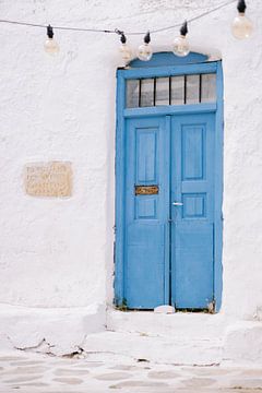 Porte bleue à Mykonos | Photos des îles grecques | Photos de voyage en Grèce et en Europe sur HelloHappylife