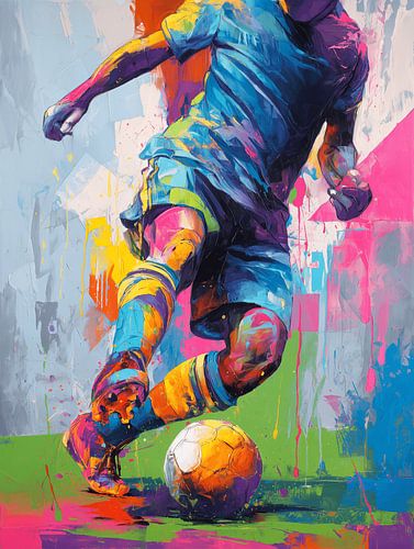 Fußball Street Art – Buntes Soccer Action Design