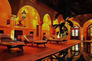 Riad At Night In Marrakech