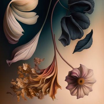 Composed flowers in pastel van Carla Van Iersel