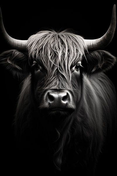 Minimalistisches Tier Portrait in Schwarz-Weiß von Thilo Wagner