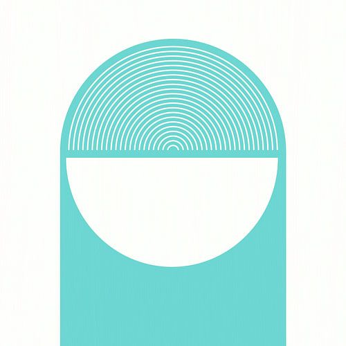 Geometrische Retro Vormen Abstractie Turquoise