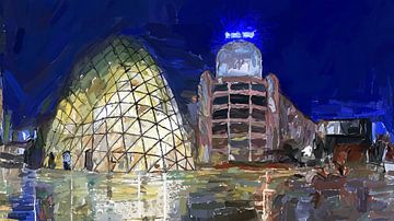 Schilderij de Blob en Lichttoren Eindhoven van Anton de Zeeuw