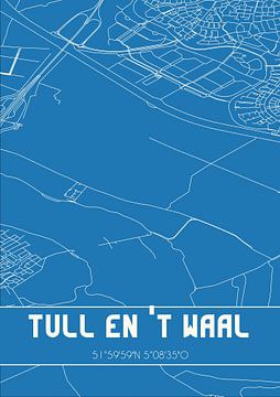 Blaupause | Karte | Tull en 't Waal (Utrecht) von Rezona