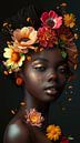 african woman with flowers by Gelissen Artworks thumbnail