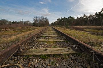 Oude spoorlijn Borkense Baan nabij de Duitse grens in de gemeente Winterswijk