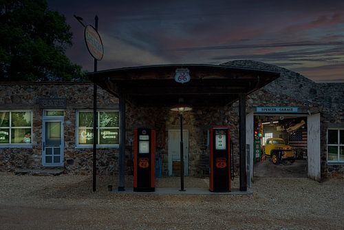 Route 66 disque d'ambiance, station Philips Garage Spencer