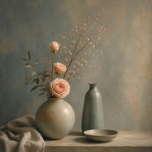 Nature morte aux roses