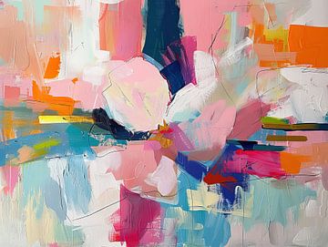 Moderne Bloem van Abstract Schilderij